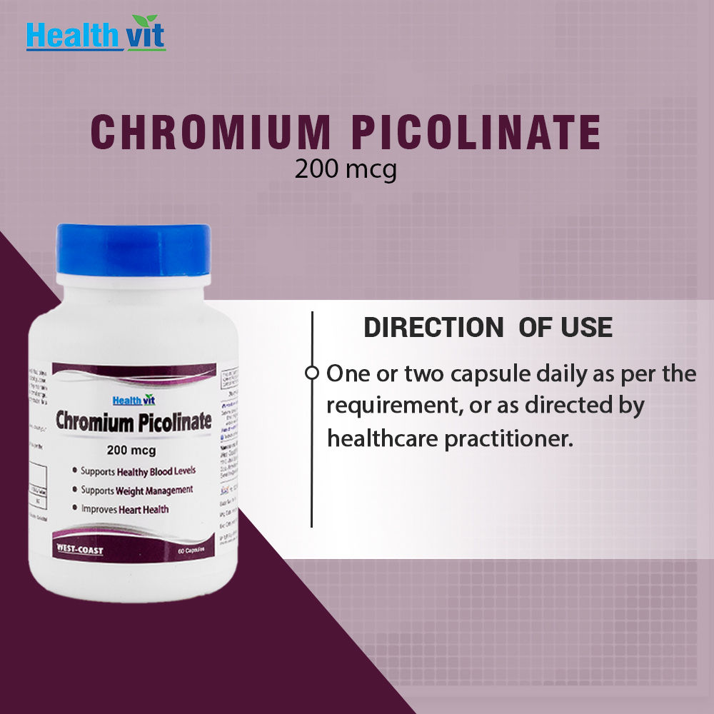 Healthvit Chromium Picolinate 200 Mg 60 Capsules Price Uses Side