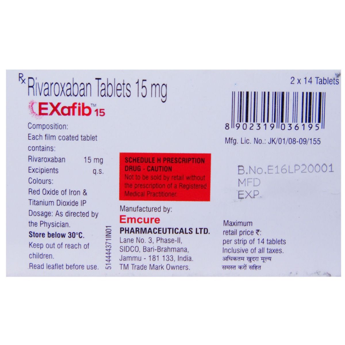 Exafib Tablet S Price Uses Side Effects Composition Apollo