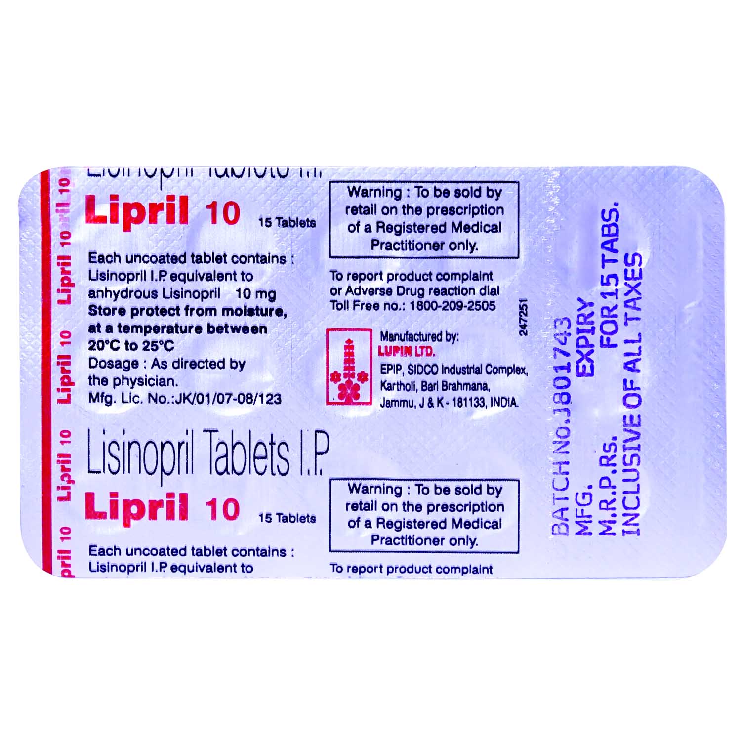 Lipril Tablet S Price Uses Side Effects Composition Apollo