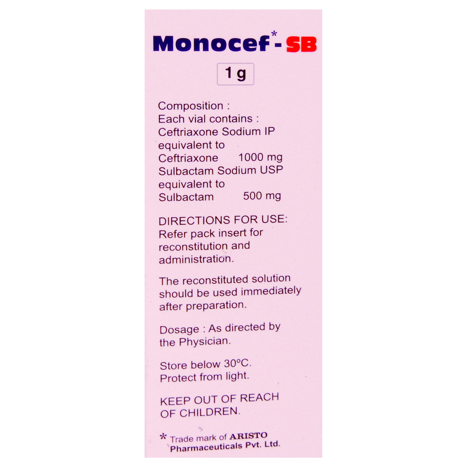 Monocef Sb Gm Injection Price Uses Side Effects Composition