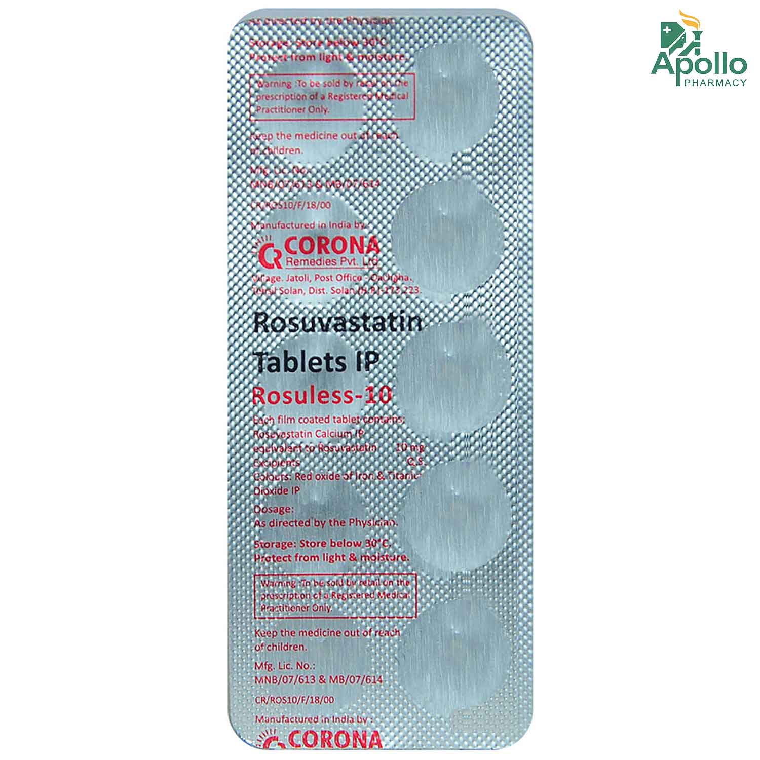 Rosuless 10 Tablet 10 S Price Uses Side Effects Composition Apollo