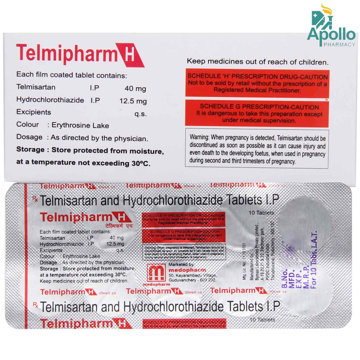 TELMIPHARM H TABLET Price Uses Side Effects Composition Apollo