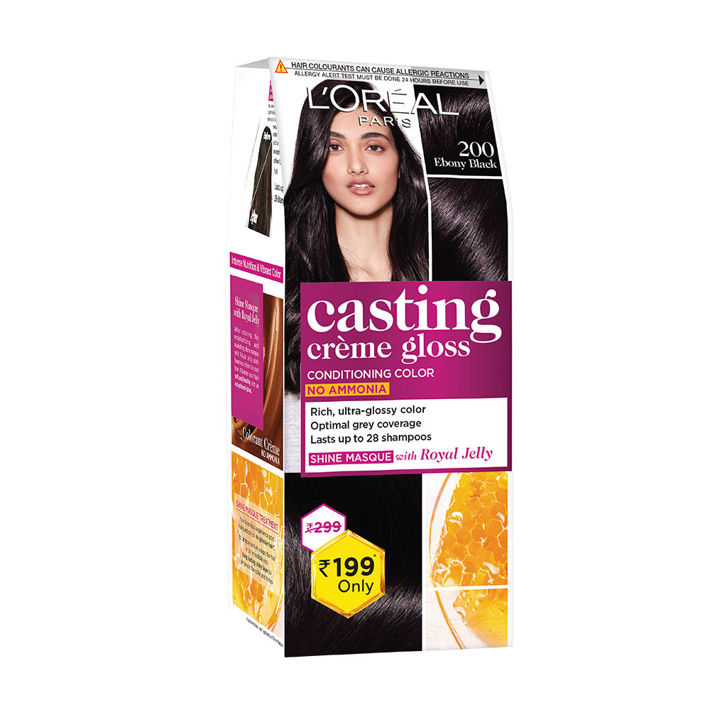 L'Oreal Paris Casting Crème Gloss Ebony Black Hair Color, 1 Kit Price,  Uses, Side Effects, Composition - Apollo Pharmacy