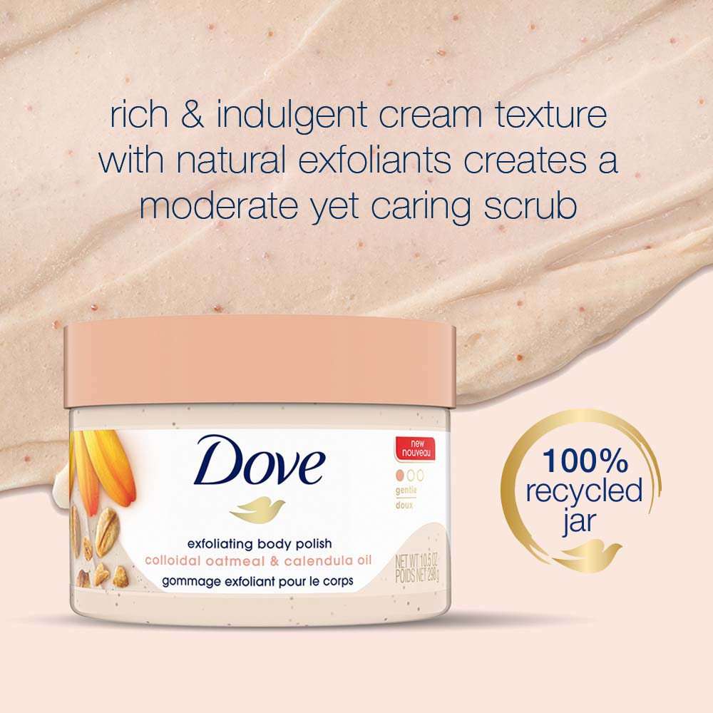 Dove Exfoliating Body Polish Scrub with Colloidal Oatmeal and Calendula ...