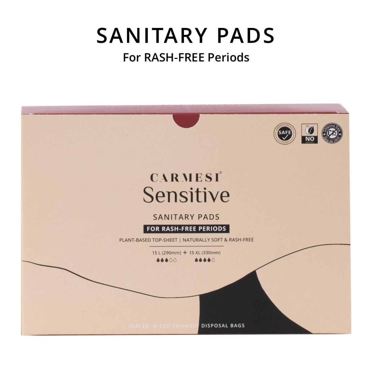 Buy Carmesi Sensitive Sanitary Pads Large 15 + XL 15, 30 Count Online