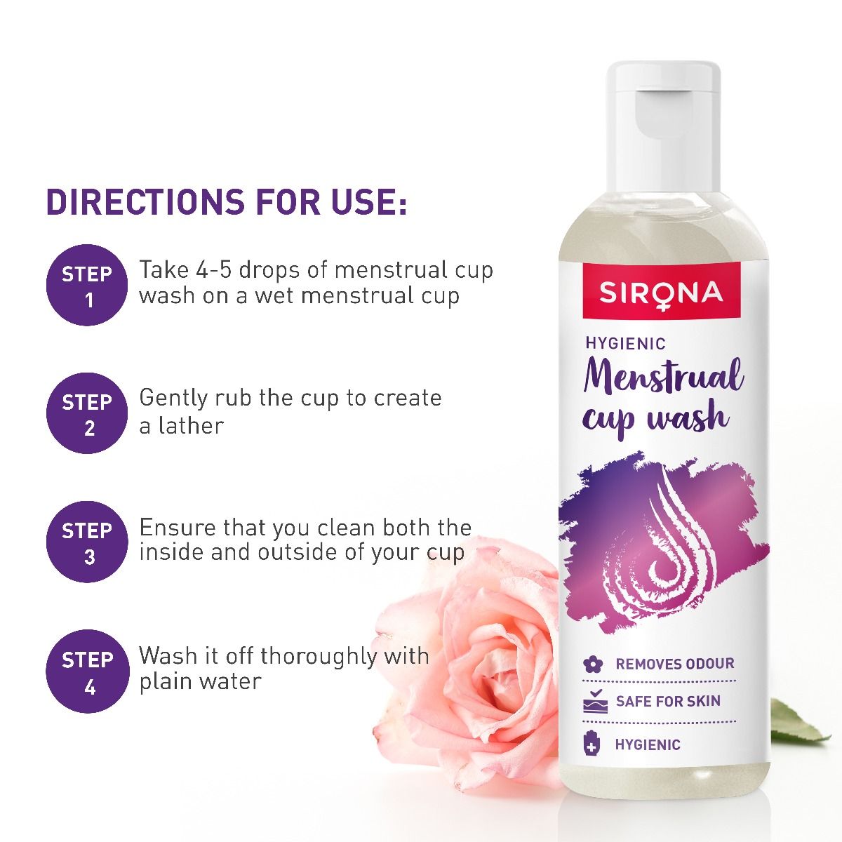 Sirona Hygienic Menstrual Cup Wash, 100 ml, Pack of 1 