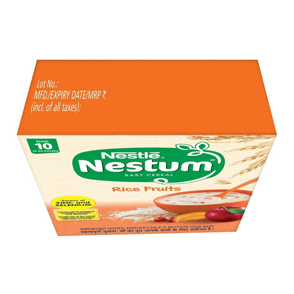 Nestle Nestum Baby Cereal Rice Fruits, From 10 to 24 months, 300 gm Refill Pack, Pack of 1 