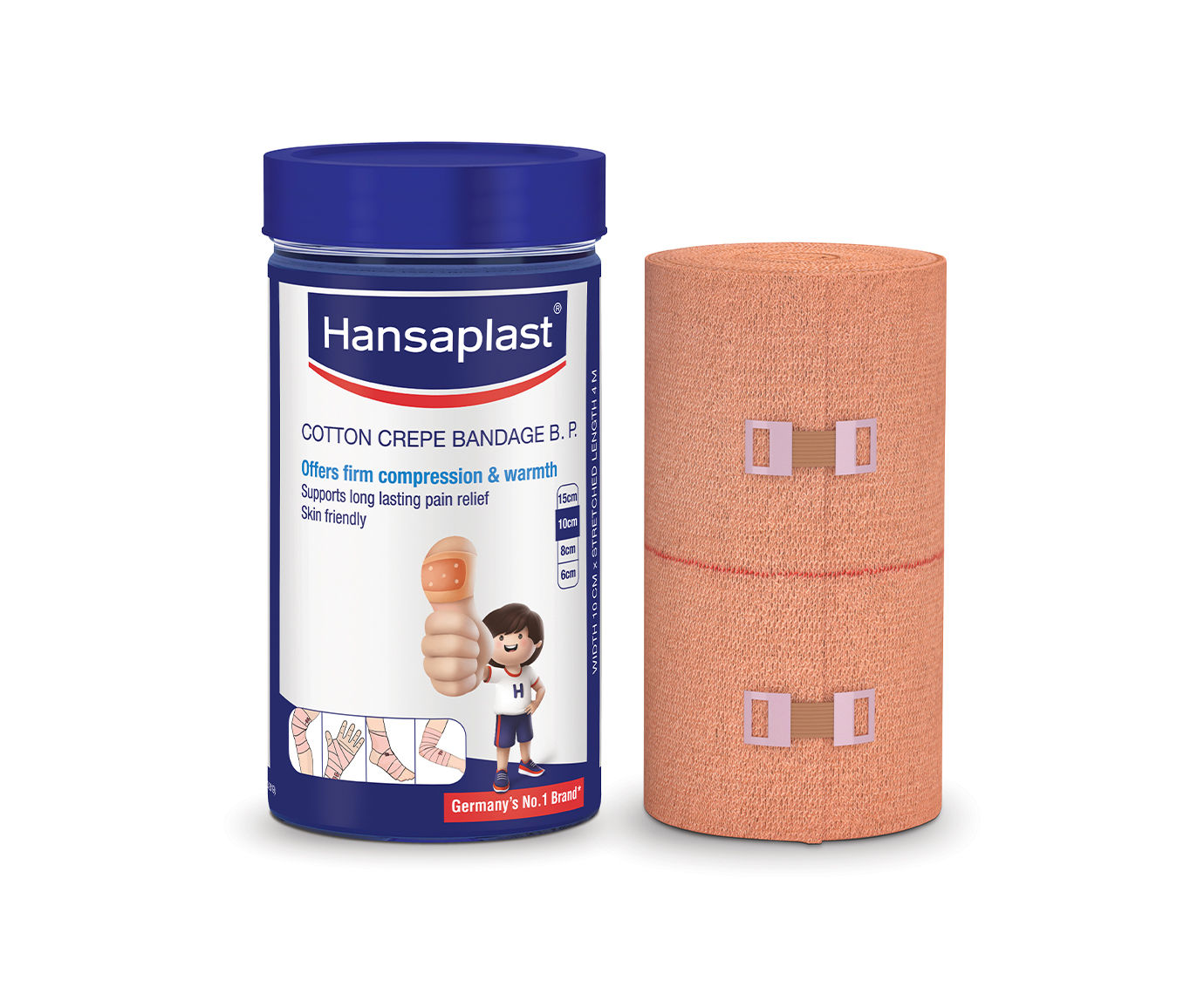 Buy Hansaplast Cotton Crepe Bandage B.P. 10 cm x 4 m, 1 Count Online