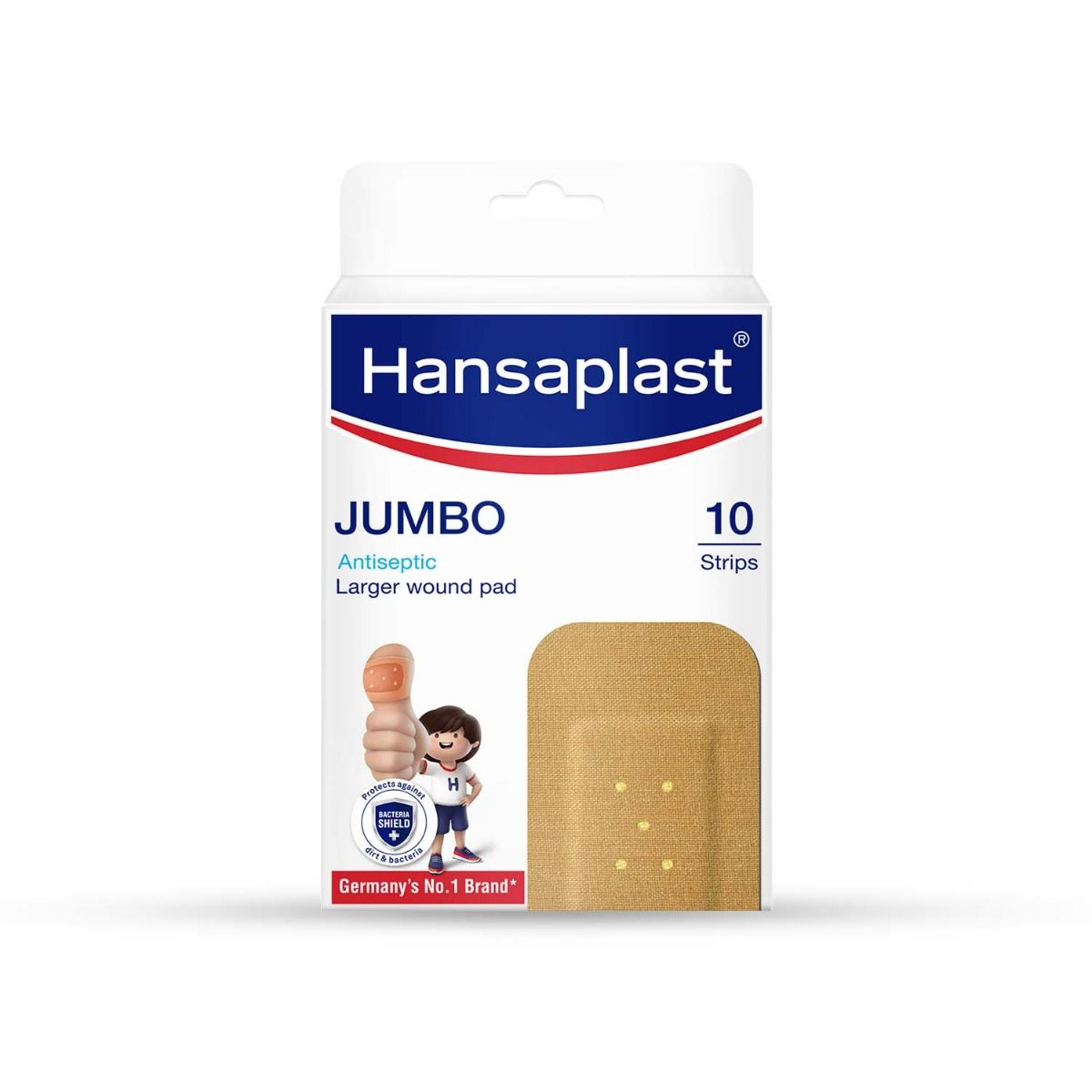 Buy Hansaplast Jumbo Larger Wound Pad 72 mm x 40 mm, 10 Count Online