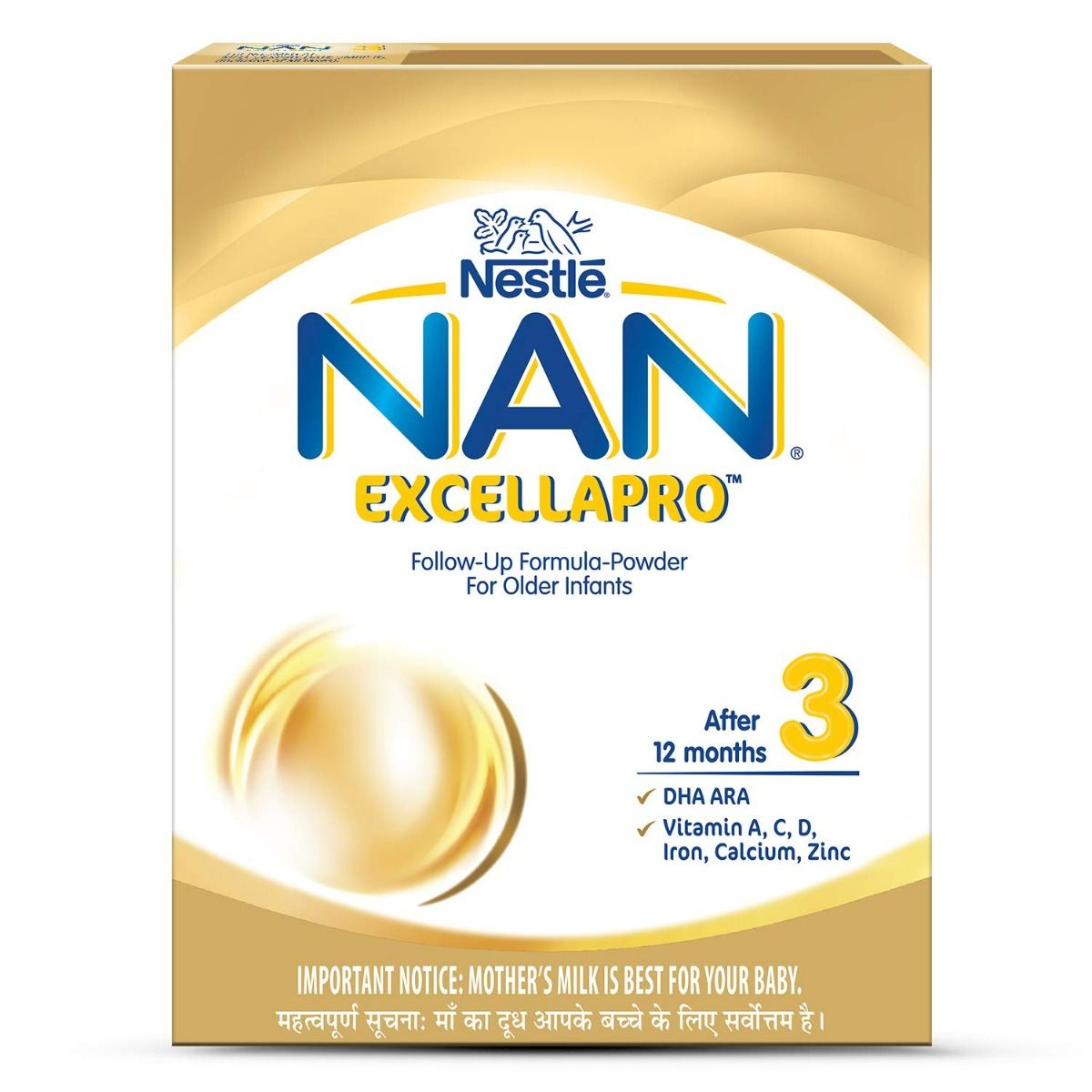 Nestle Nan Excellapro Follow-Up Formula, Stage 3, After 12 months, 400 gm Refill Pack, Pack of 1 