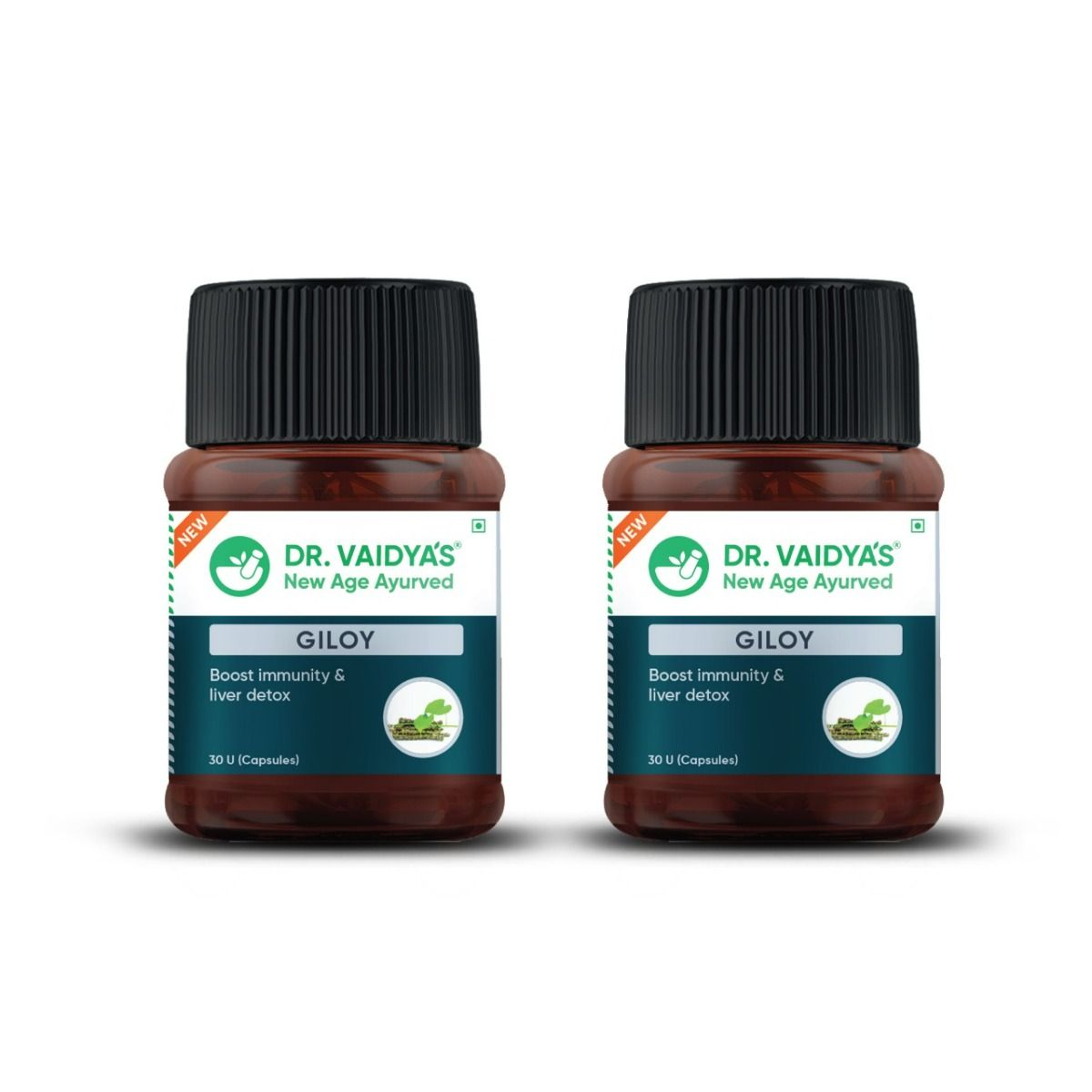 Dr. Vaidya's Giloy Immunity Enhancer, 60 Capsules (2 x 30 Capsules), Pack of 1 