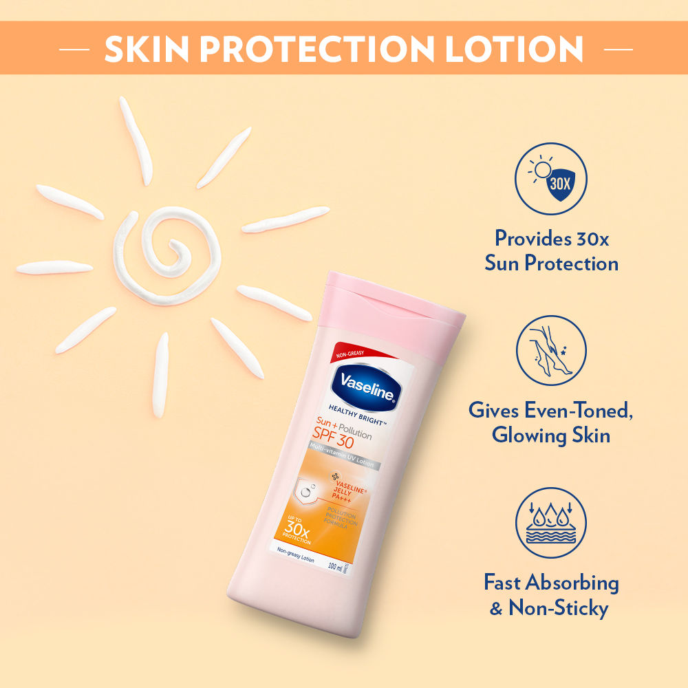 Vaseline Healthy Bright Body Lotion SPF 24 PA++ UVA and UVB Lotion, 100 ml, Pack of 1 