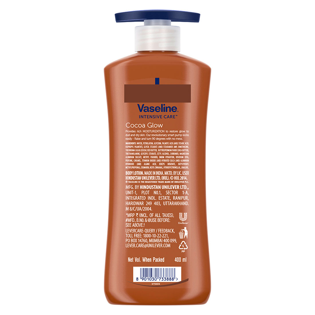 Vaseline Intensive Care Cocoa Glow Body Lotion, 400 ml, Pack of 1 