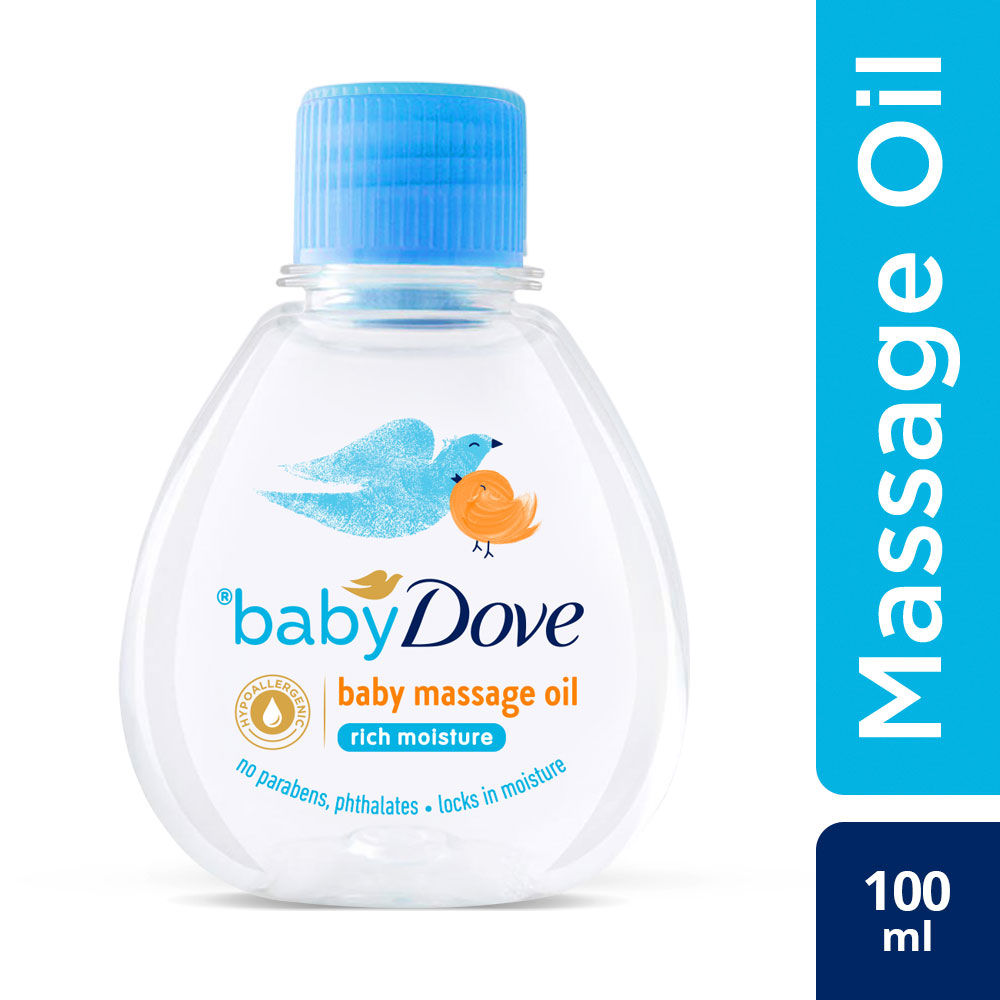 Baby Dove Rich Moisture Baby Massage Oil, 100 ml, Pack of 1 