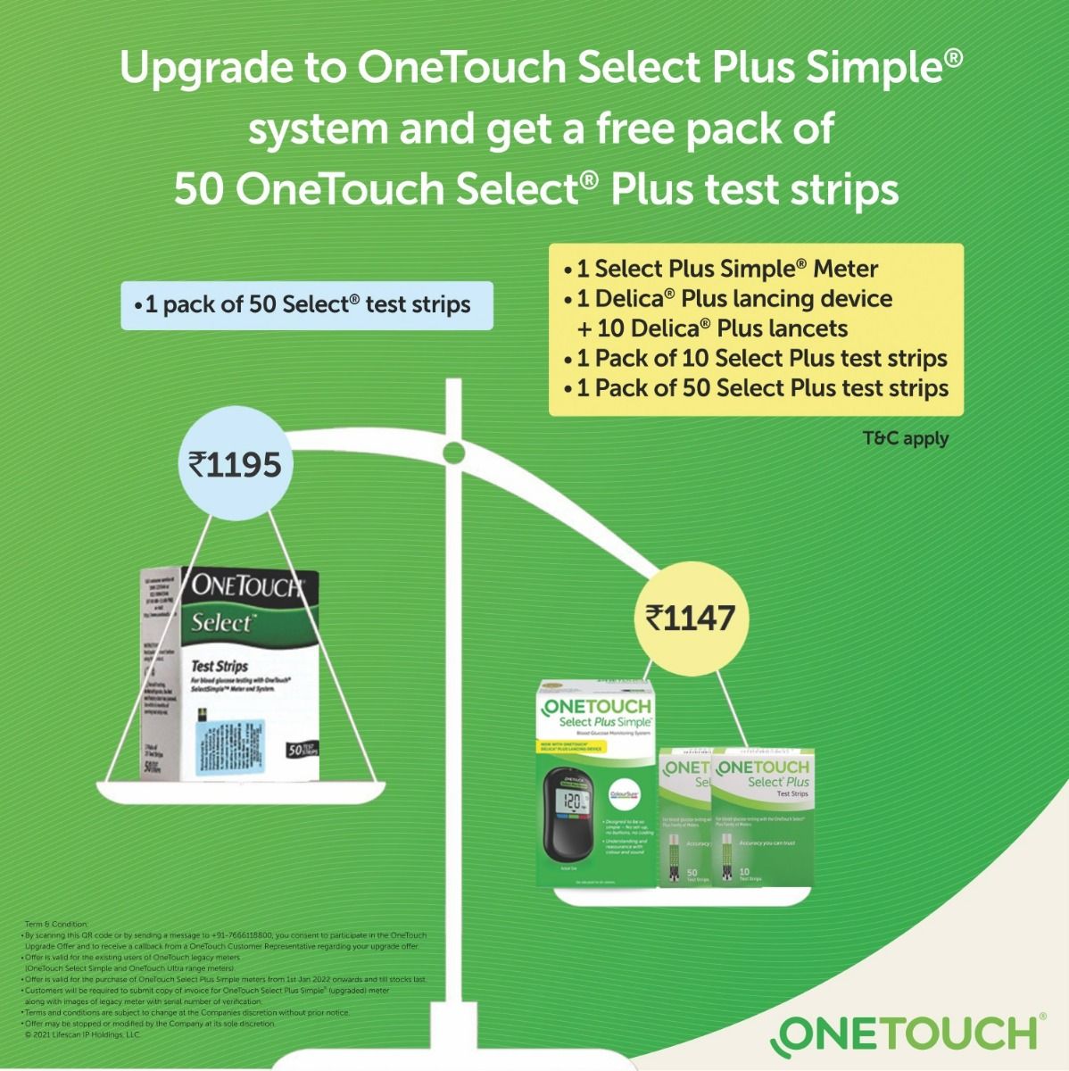 OneTouch Ultra Test Strips, 50 Count, Pack of 1 