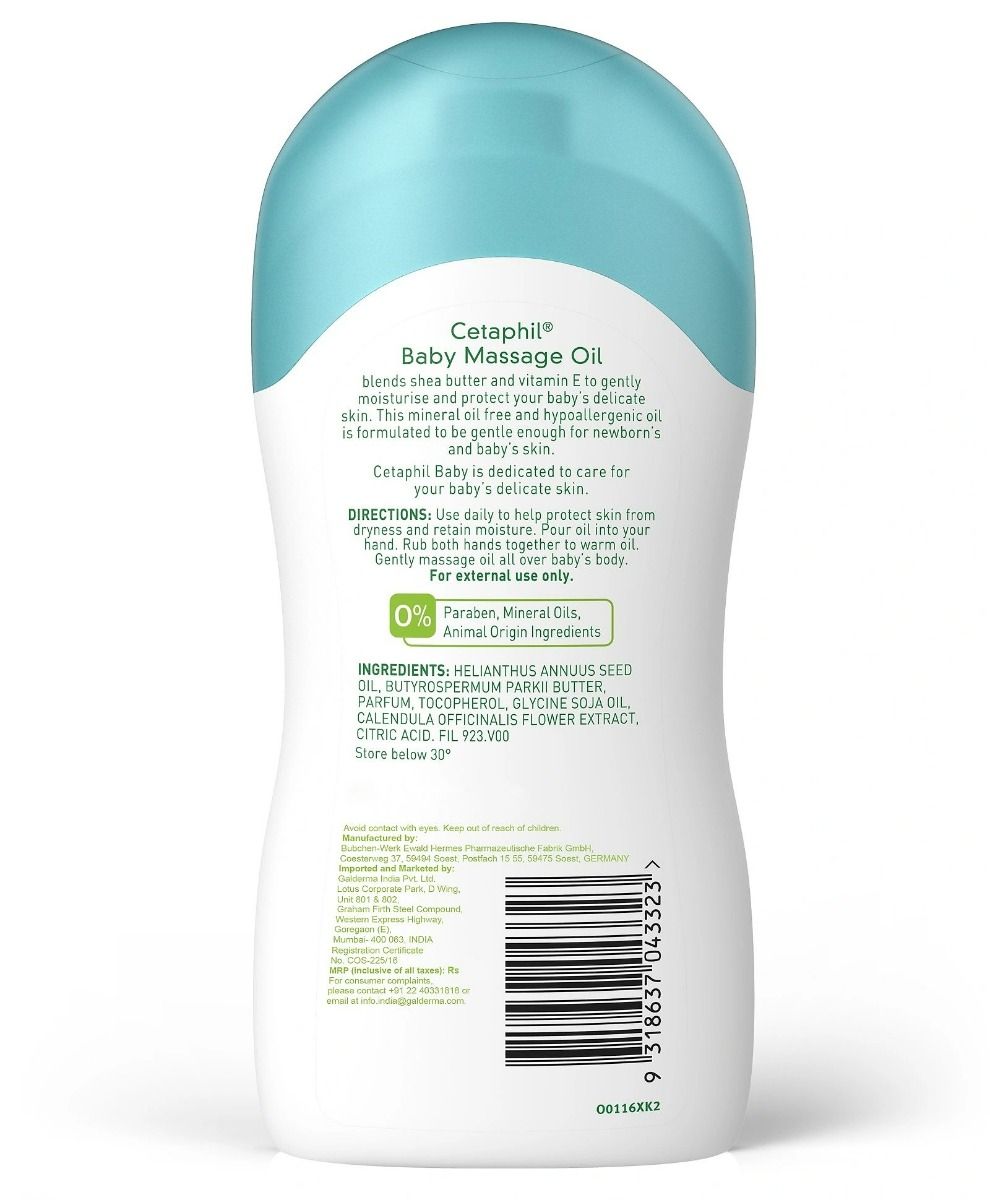 Cetaphil Baby Massage oil, 200 ml Price, Uses, Side Effects