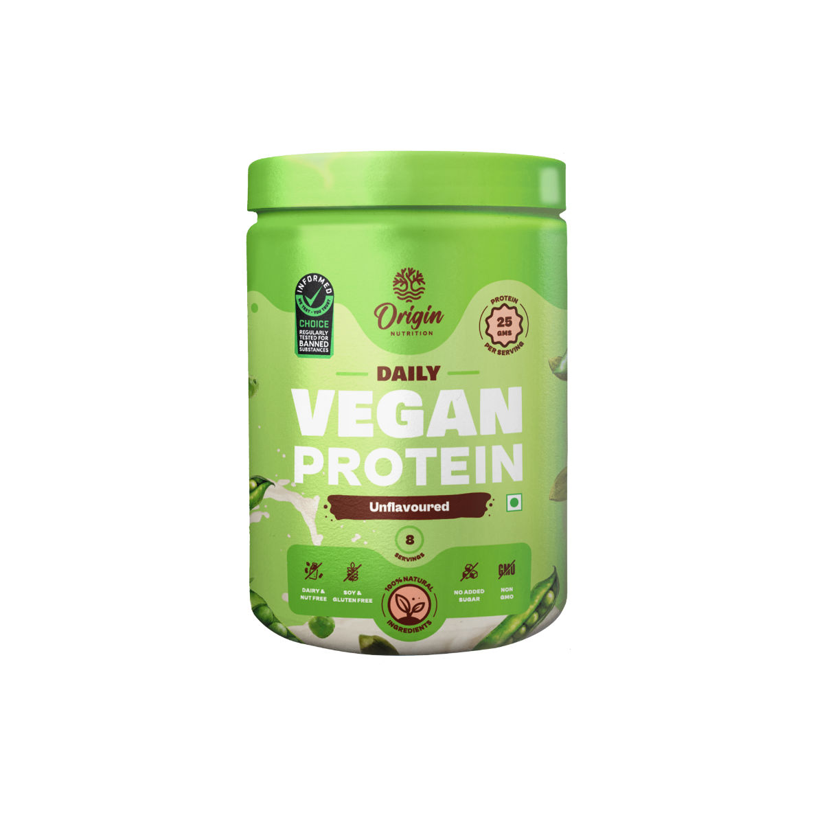 Buy Origin Nutrition 100% Natural Vegan Protein Unflavoured Powder, 250 gm Online