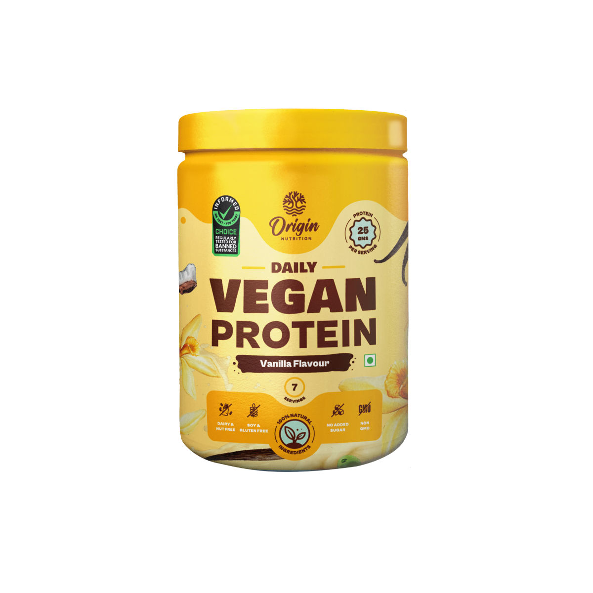 Buy Origin Nutrition 100% Natural Vegan Protein Vanilla Flavour Powder, 274 gm Online