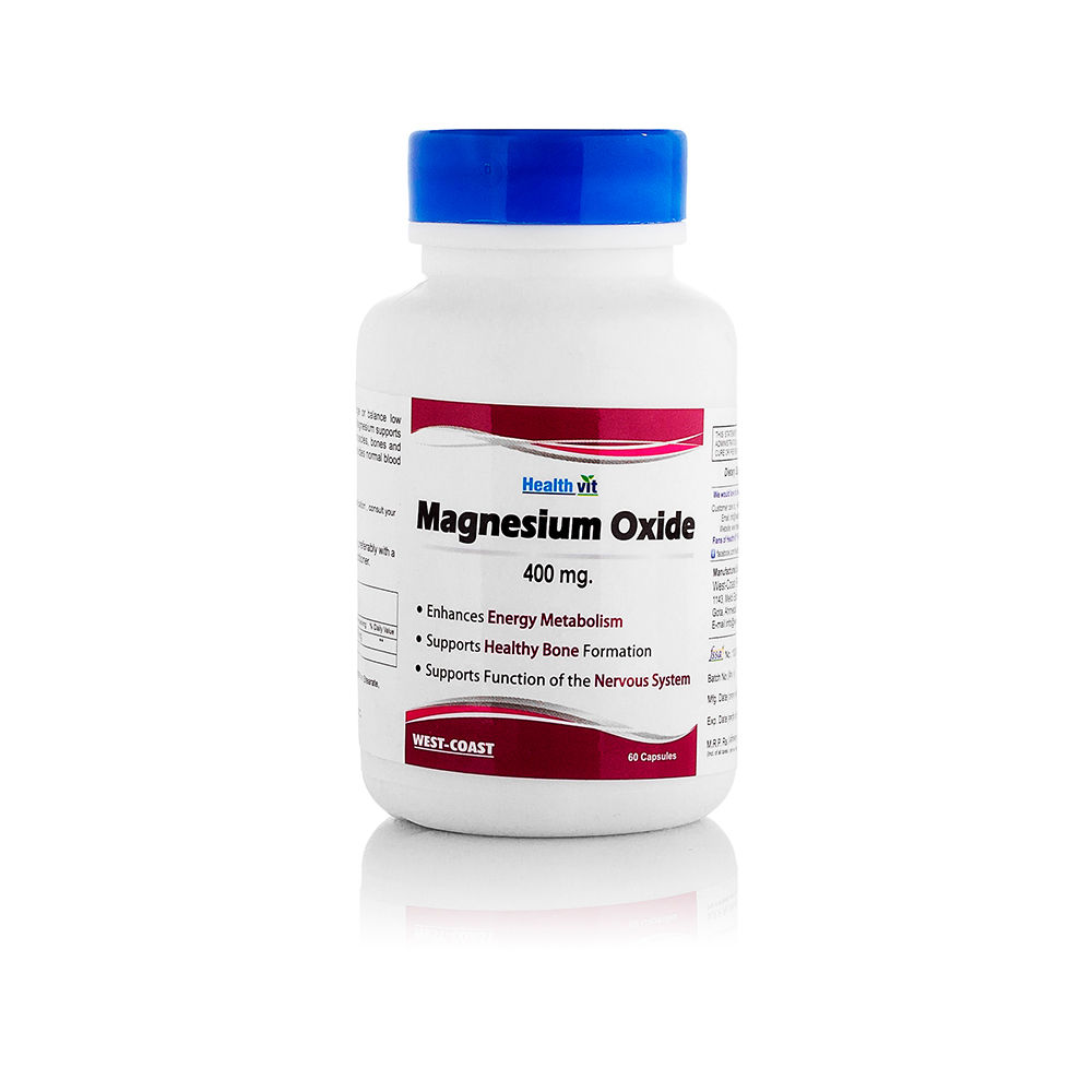 Buy Healthvit Magnesium Oxide 400 mg - 60 Capsules Online