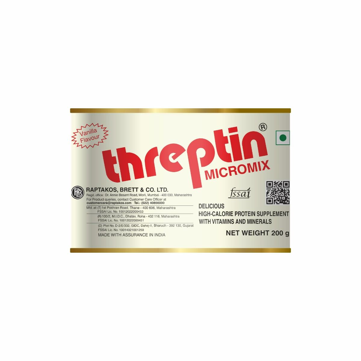 Buy Threptin Micromix Vanilla Flavoured Powder, 200 gm Online