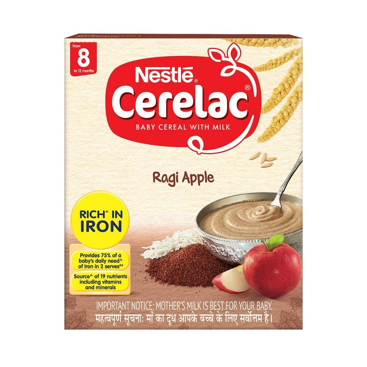 Buy Nestle Cerelac Ragi Apple Baby Cereal, 8 to 12 Months, 300 gm Refill Pack Online