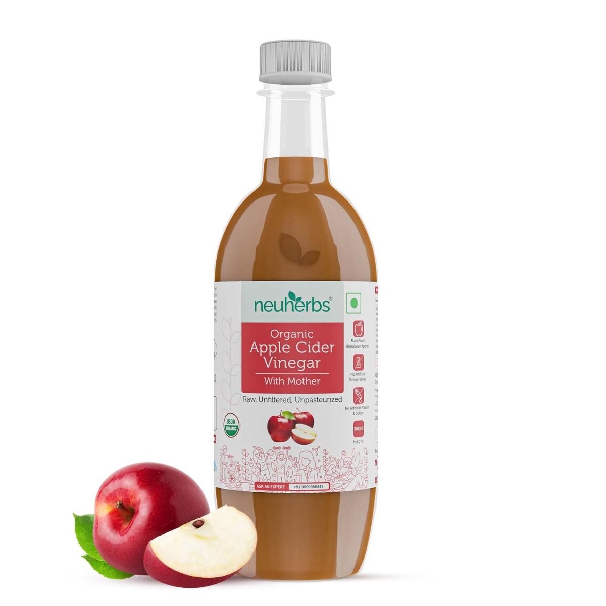 Buy Neuherbs Organic Apple Cider Vinegar with Mother, 500 ml  Online