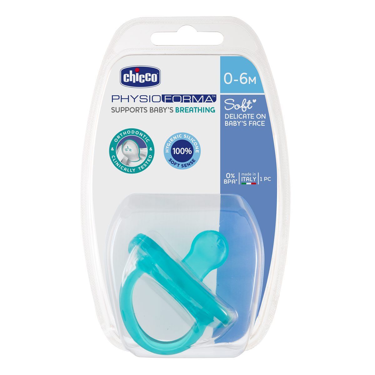 Buy Chicco Physioforma Soft Baby Soother Blue for 0 - 6 Months, 1 Count Online