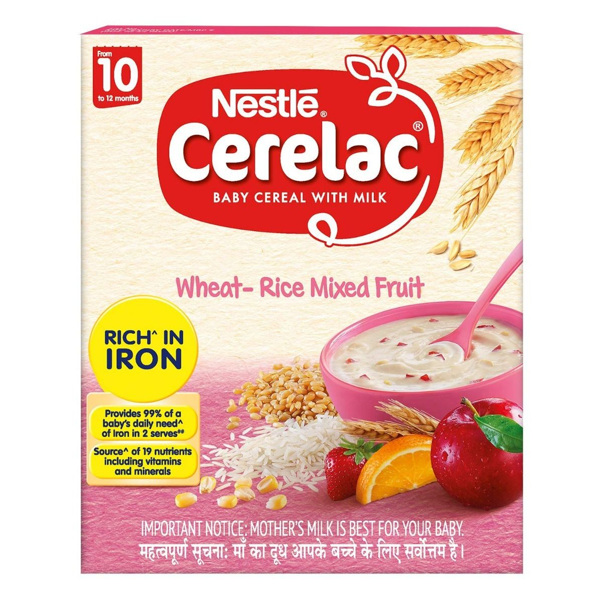 Buy Nestle Cerelac Baby Cereal with Milk Wheat Rice Mixed Fruit (From 10 to 12 Months) Powder, 300 gm Refill Pack Online
