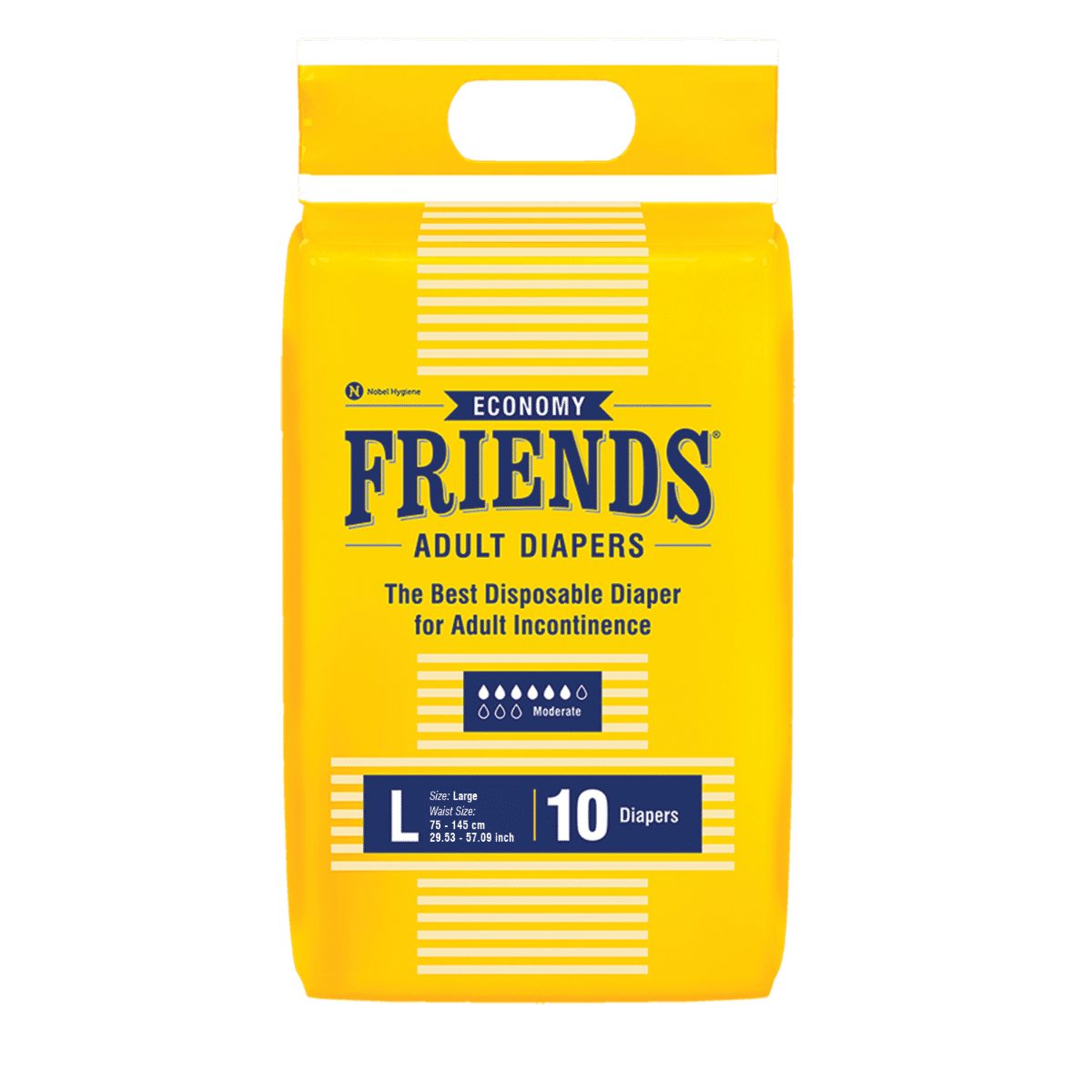 Friends Economy Adult Diapers Large, 10 Count, Pack of 1 
