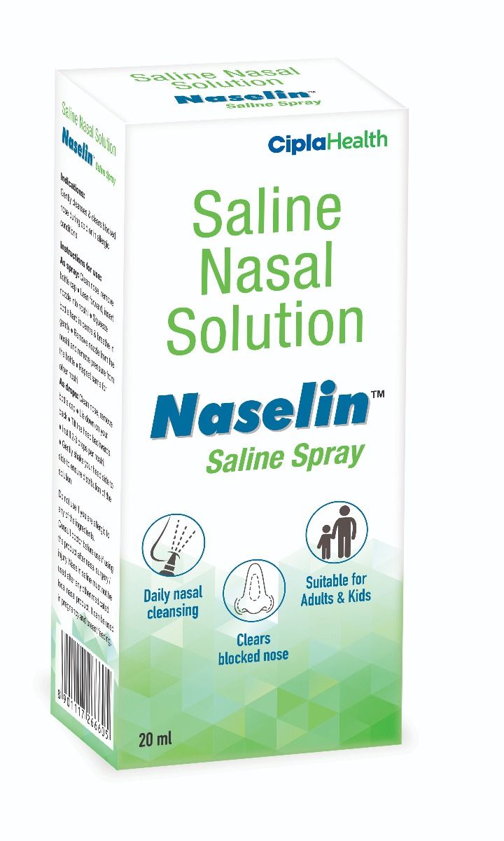 Buy Naselin Saline Nasal Spray, 20 ml Online