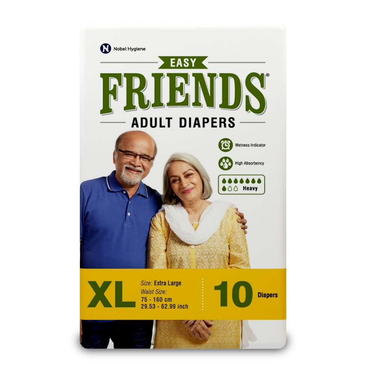 Friends Easy Adult Diapers XL, 10 Count, Pack of 1 