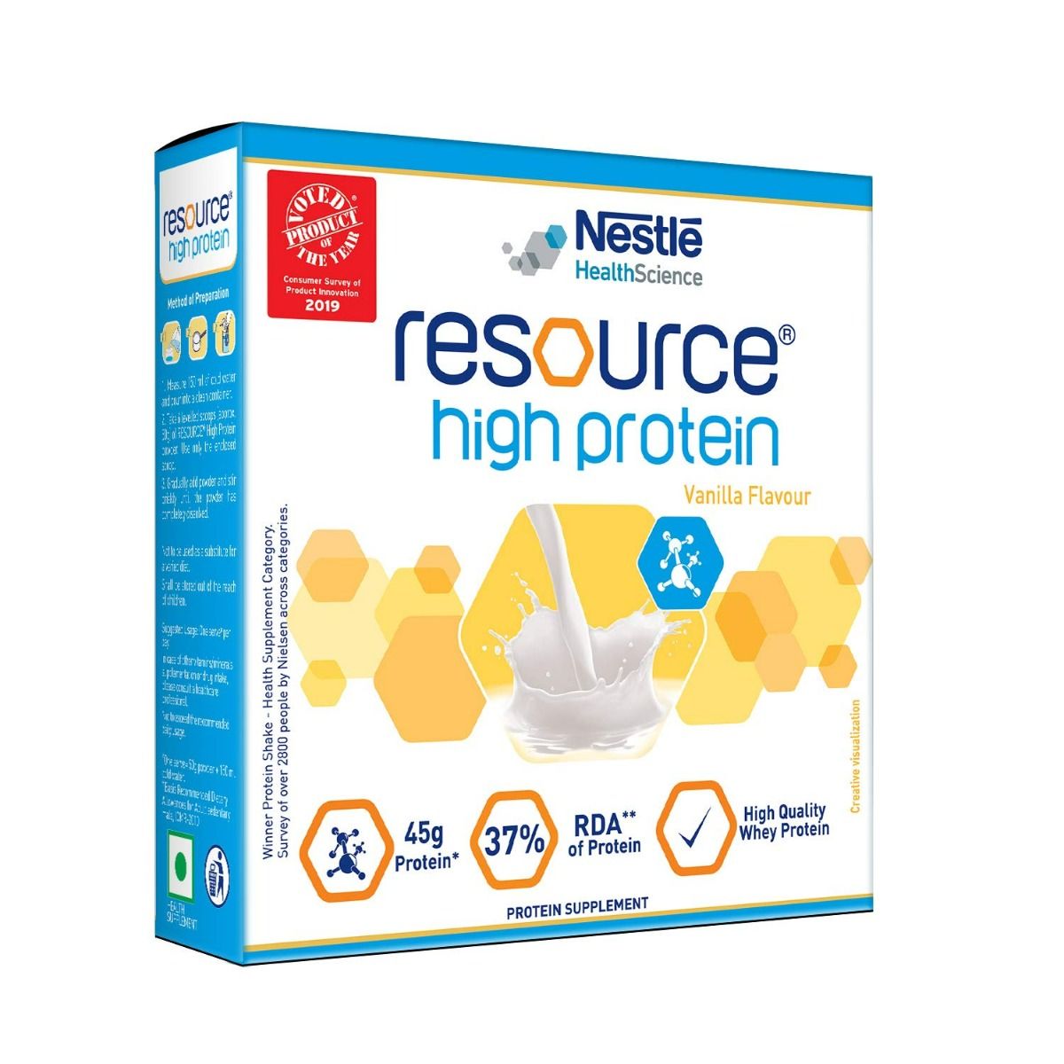 Buy Nestle Resource High Protein Vanilla Flavoured Powder, 200 gm Refill Pack Online