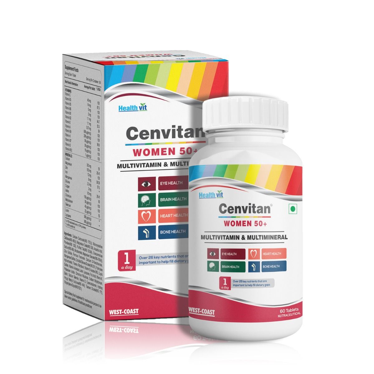 Buy Healthvit Cenvitan Women 50+ Multivitamins & Multimineral, 60 Tablets Online