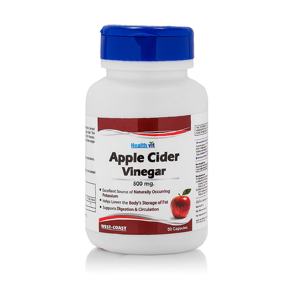 Buy Healthvit Apple Cider Vinegar 500 mg, 60 Capsules Online