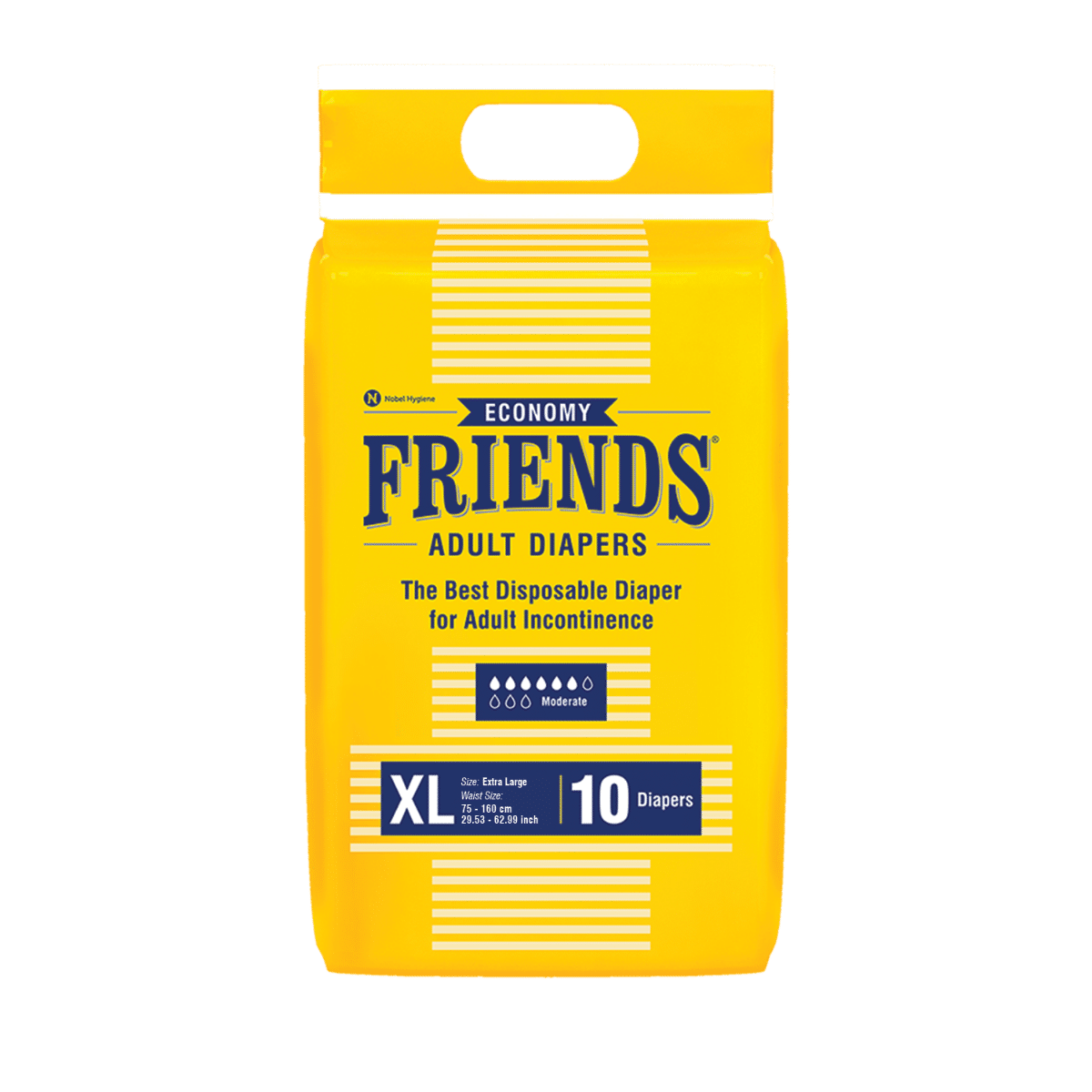 Friends Economy Adult Diapers XL, 10 Count, Pack of 1 