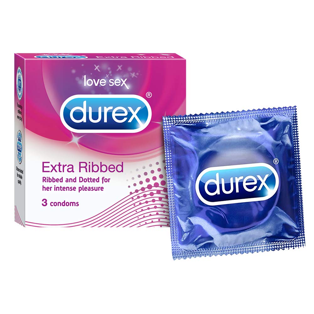 Buy Durex Extra Ribbed Condoms, 3 Count Online