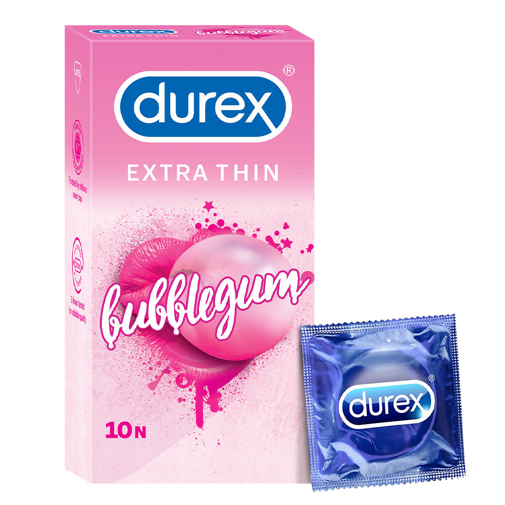 Buy Durex Extra Thin Bubblegum Flavoured Condoms, 10 Count Online