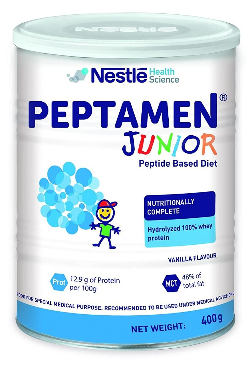 Nestle Peptamen Vanilla Flavoured Junior Peptide Based Diet Powder, 400 gm Tin, Pack of 1 