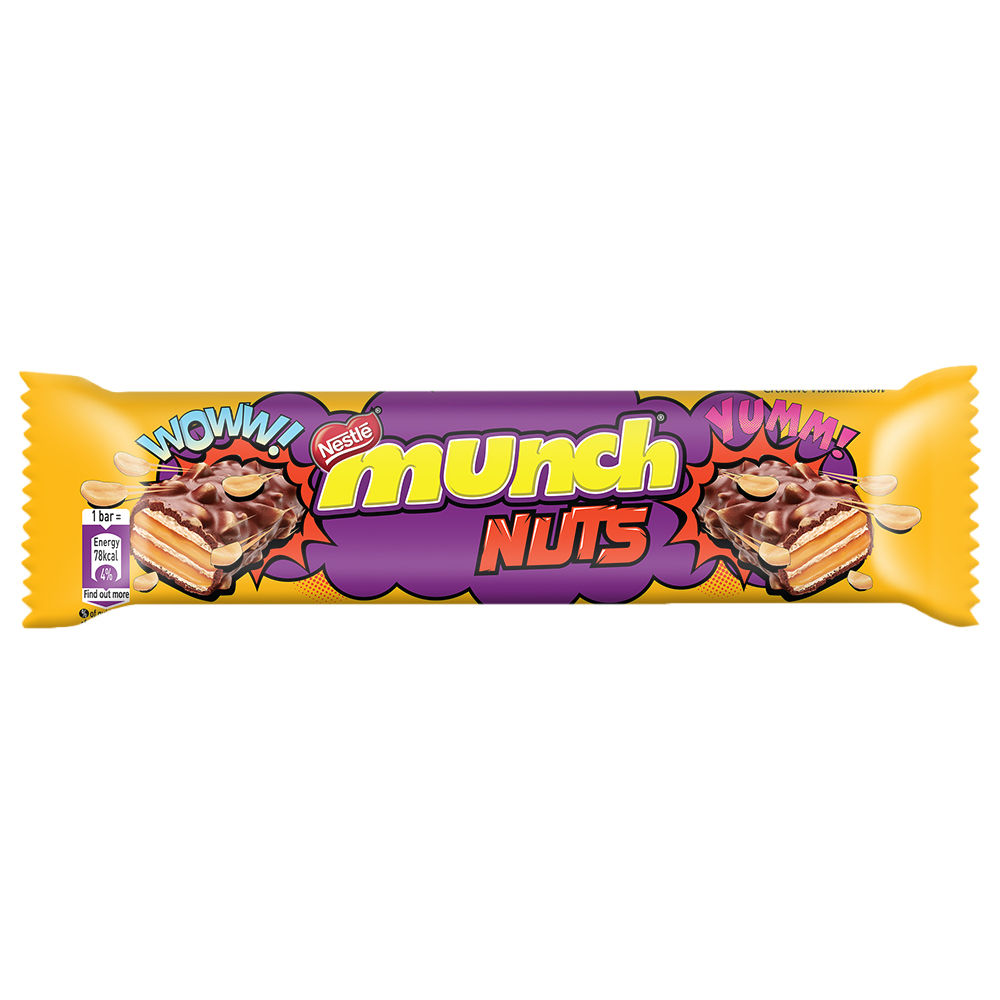 Nestle Munch Nuts Chocolate Bar, 32 gm, Pack of 1 
