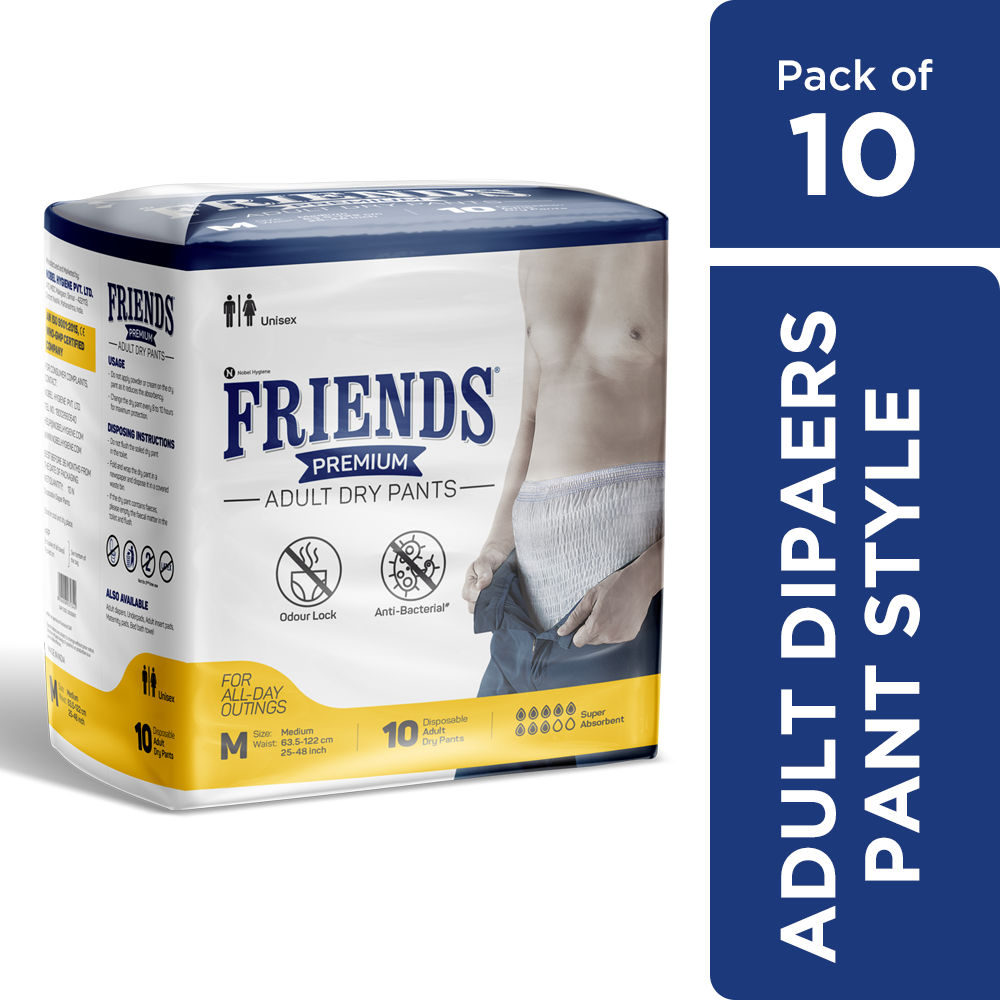 Buy Friends Premium Adult Dry Pants Medium, 10 Count Online