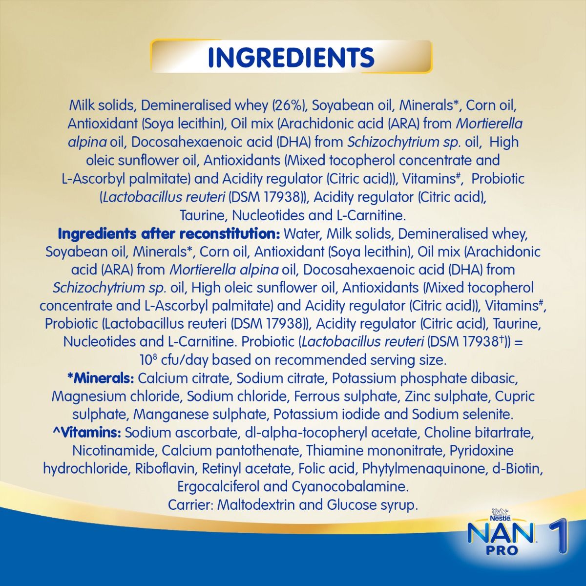 Nestle Nan Pro Infant Formula Stage 1 (Upto 6 months) Powder, 400 gm Refill Pack, Pack of 1 