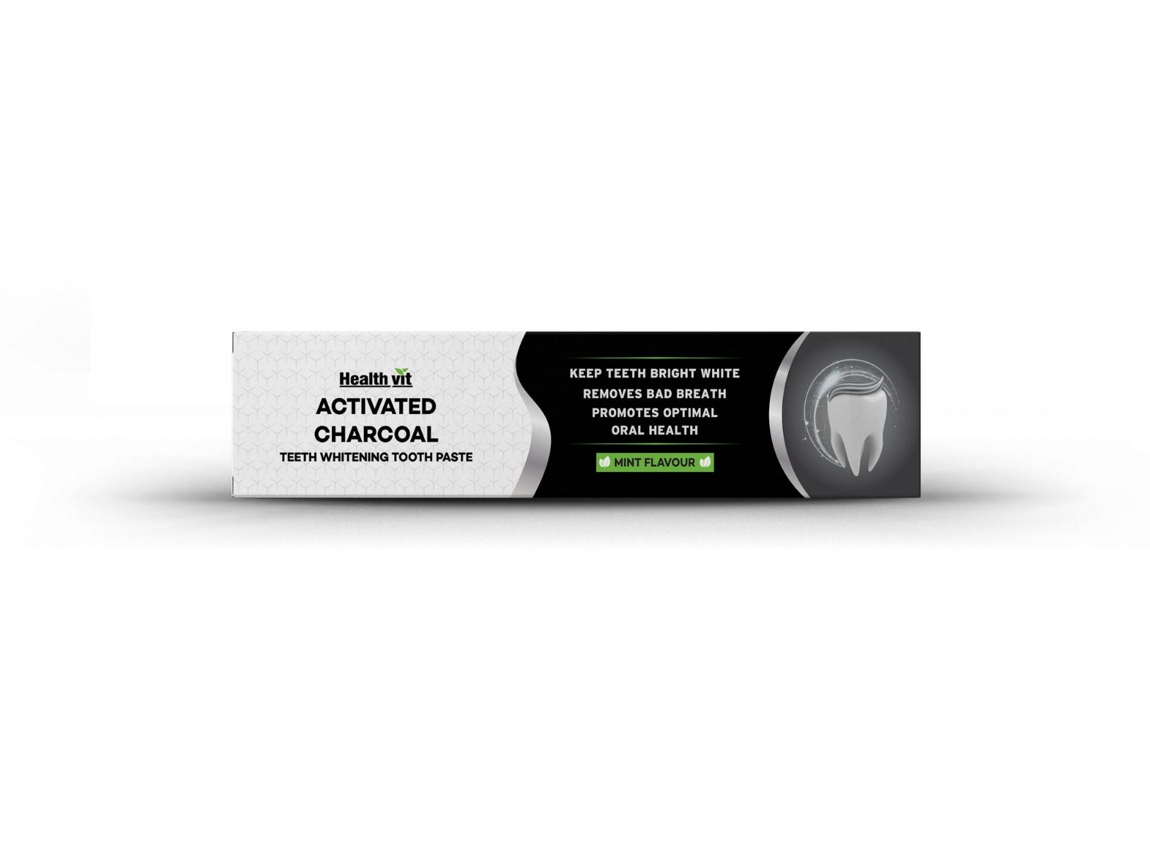 Healthvit Activated Charcoal Mint Flavour Toothpaste, 100 gm, Pack of 1 
