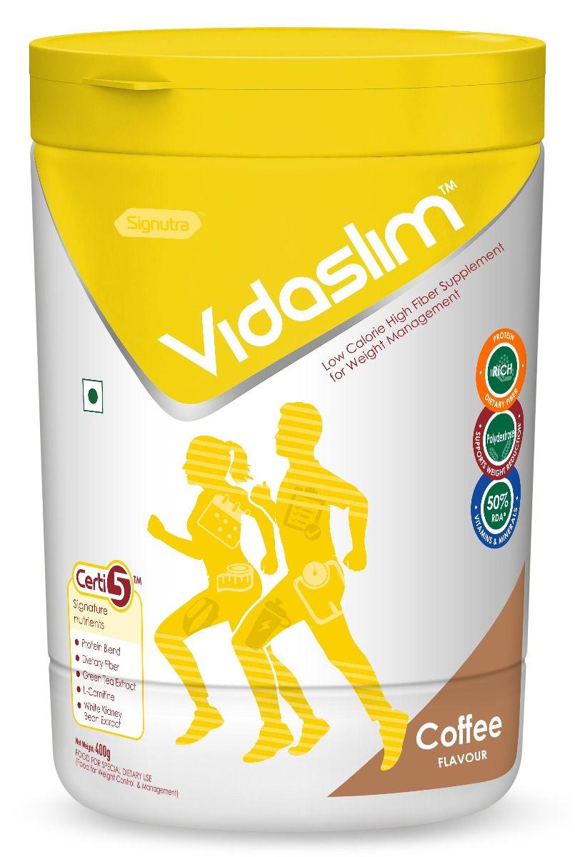 Buy Vidaslim Low Calorie High Fiber Supplement Coffee Flavour Powder, 400 gm Online
