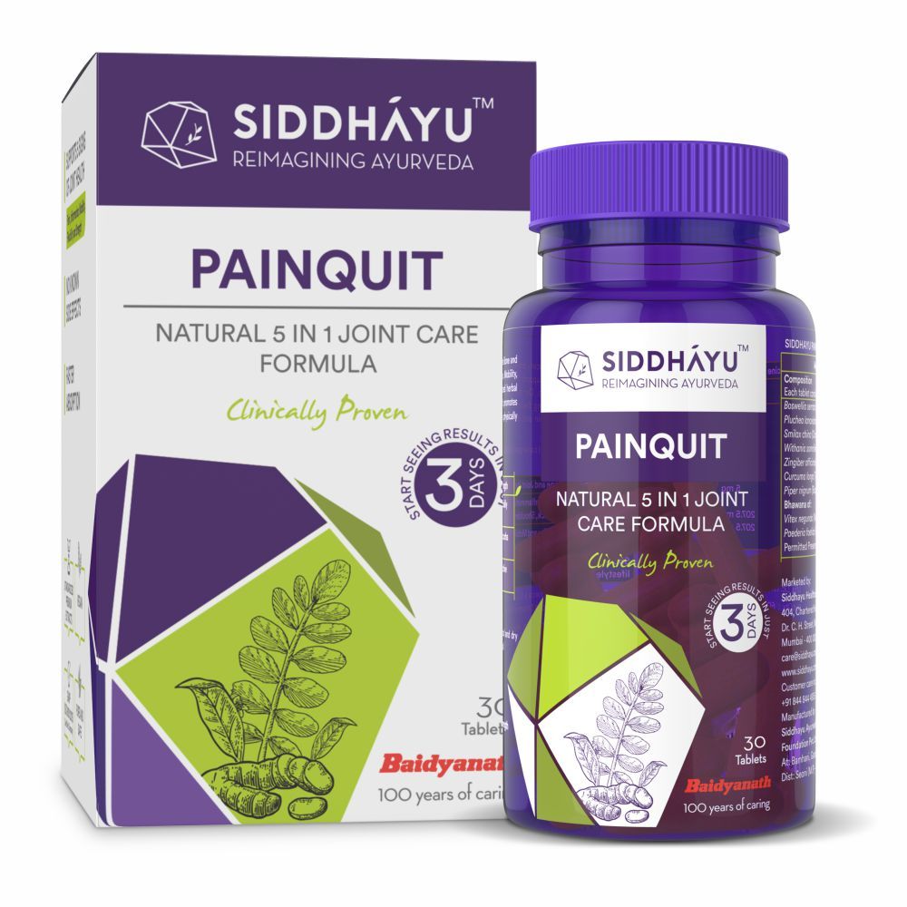 Siddhayu Painquit Natural 5 in 1 Joint Care Formula, 30 Tablets, Pack of 1 