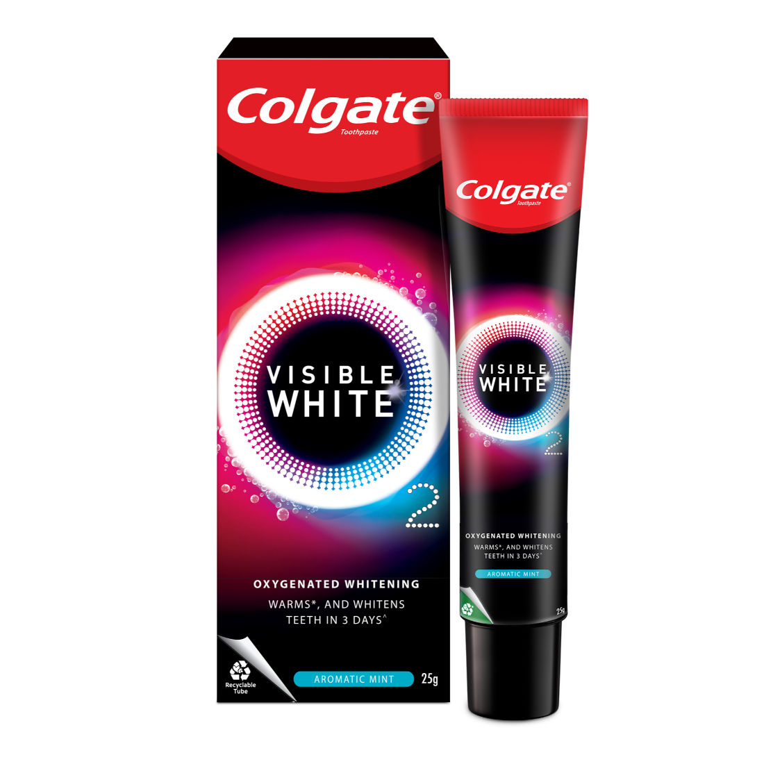 Buy Colgate Visible White O2 Whitening Aromatic Mint Toothpaste, 25 gm Online
