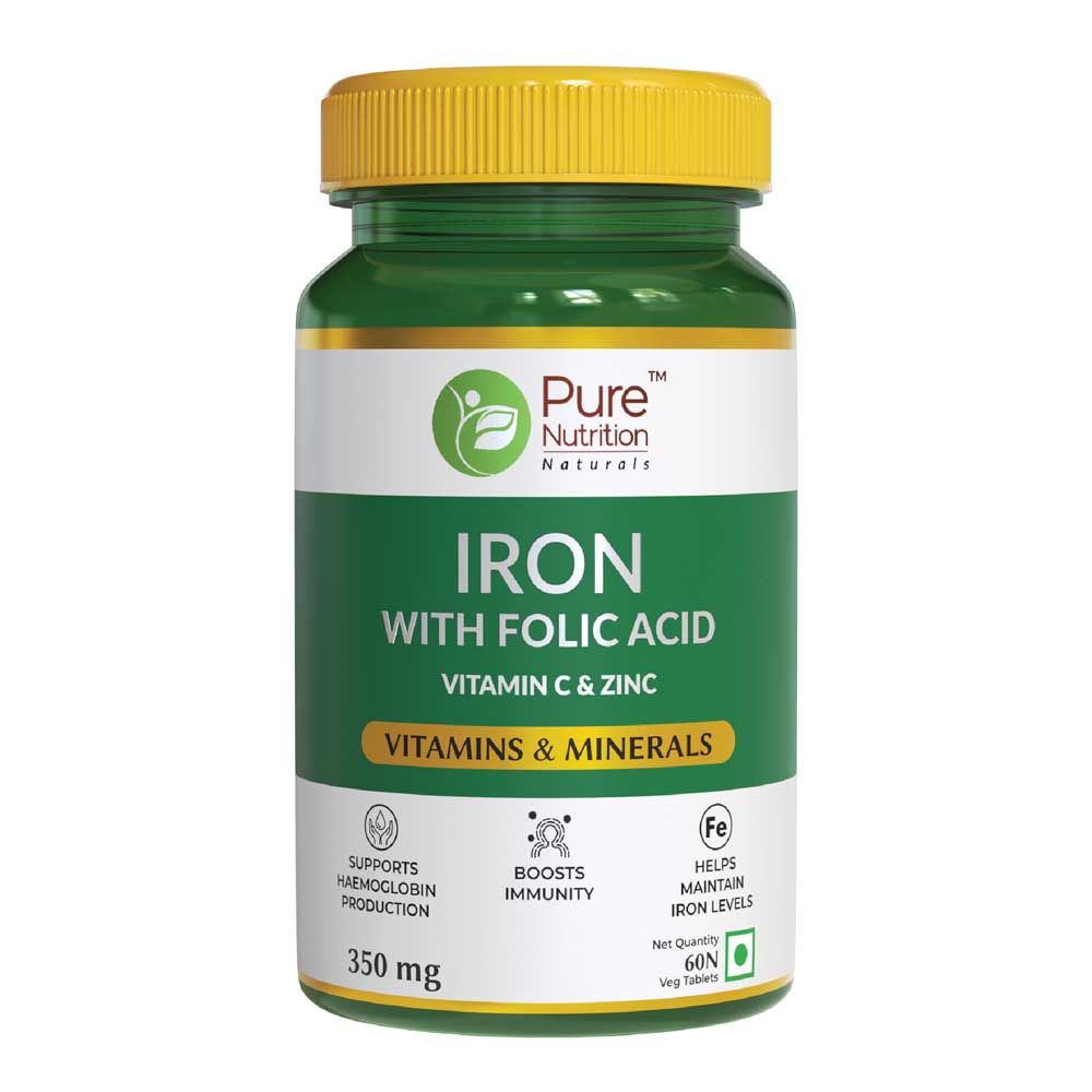 Pure Nutrition Iron With Folic Acid 350 Mg 60 Tablets Price Uses Side Effects Composition 6069