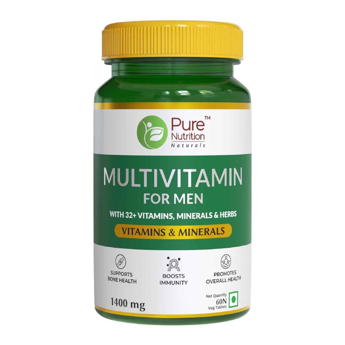 Pure Nutrition Multivitamin 1400 mg for Men, 60 Tablets Price, Uses ...