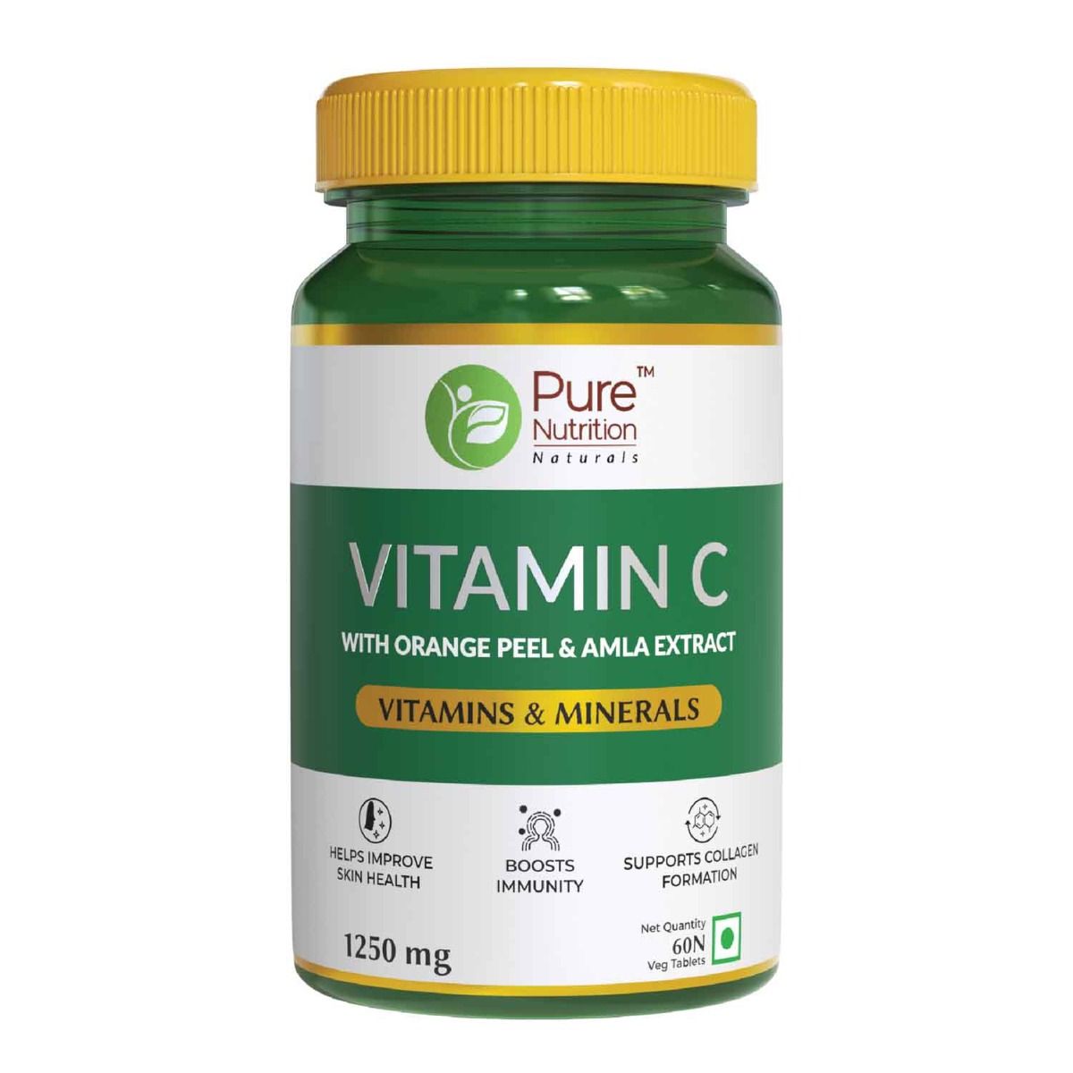 Pure Nutrition Vitamin C, 60 Tablets, Pack of 1 