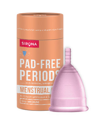 Sirona Pad-Free Periods Menstrual Cup Medium, 1 Count, Pack of 1 