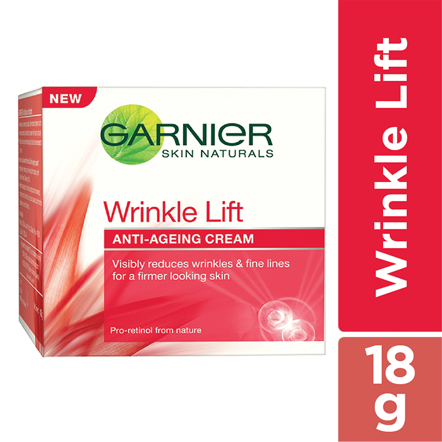 Garnier Skin Naturals, Wrinkle Lift AntiAgeing Cream, 18gm Price, Uses, Side Effects